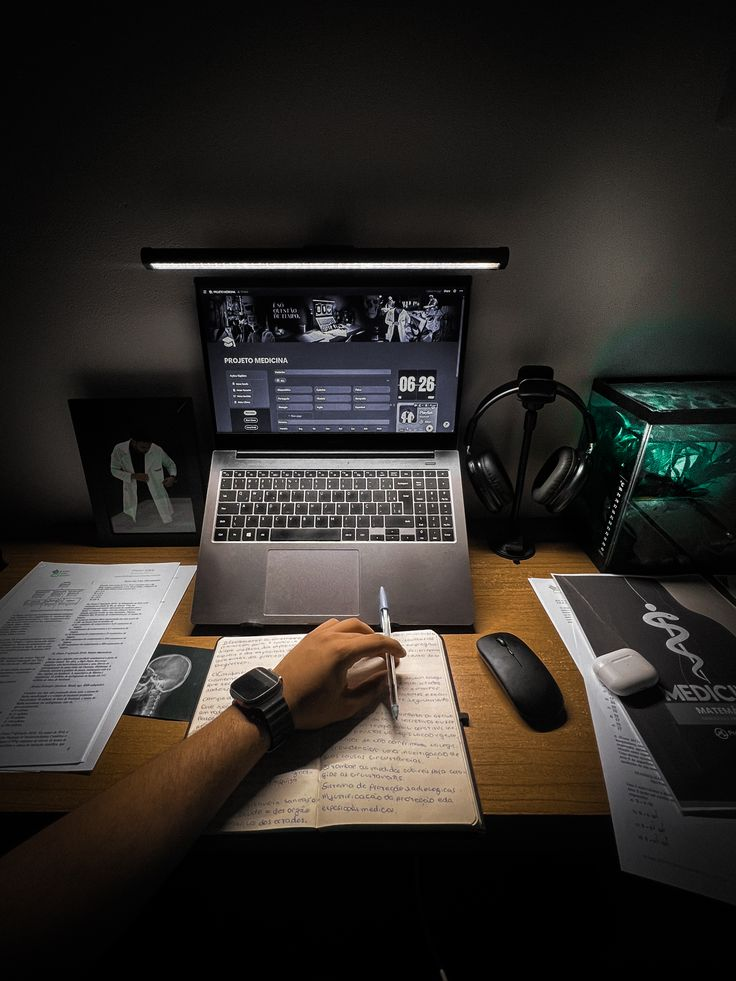 Student using a refurbished laptop to reduce e-waste and maintain a sustainable digital footprint.